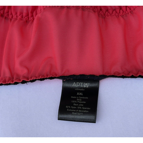 Apt 9 Intimates Womens Lingerie Set Bright Pink Orange Black Lace Size XXL NEW - Picture 6 of 8